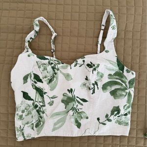 abercrombie linen blend cropped tank top